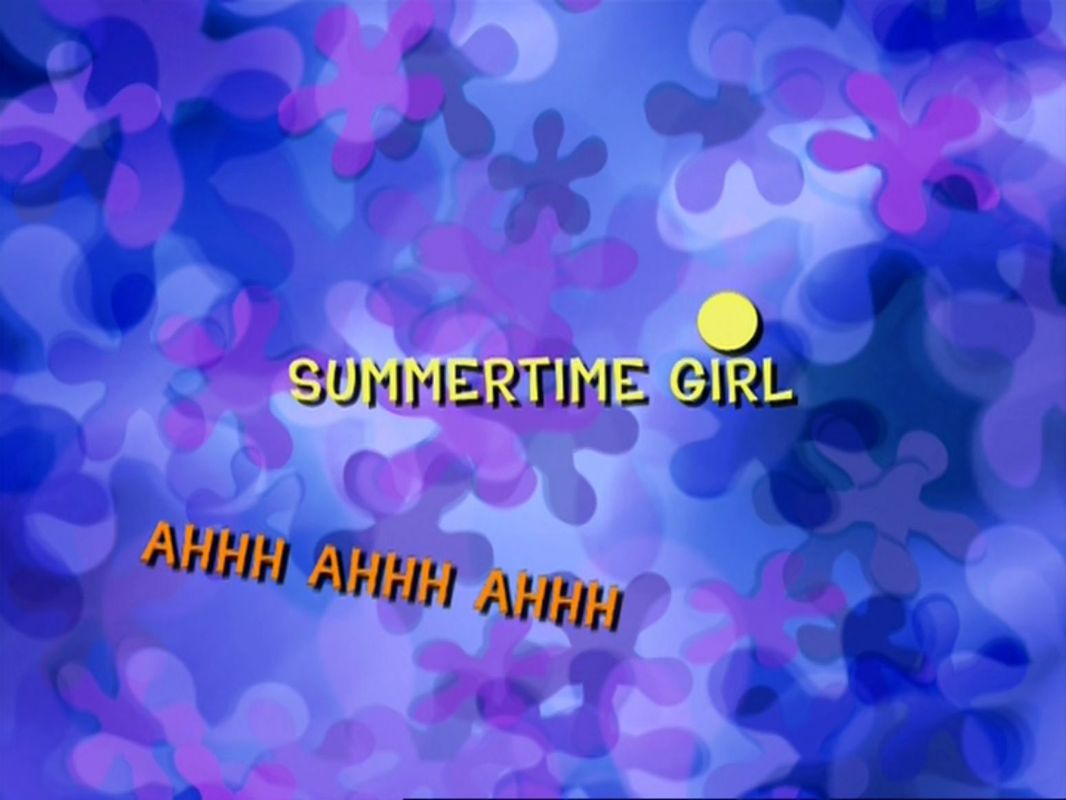 Bratz The Video: Starrin' & Stylin' (Included Games) (DVD Player) screenshot: The karaoke does not show the Bratz performing, just an animated background. The yellow words are the main lyrics while the brown words are the backing vocals