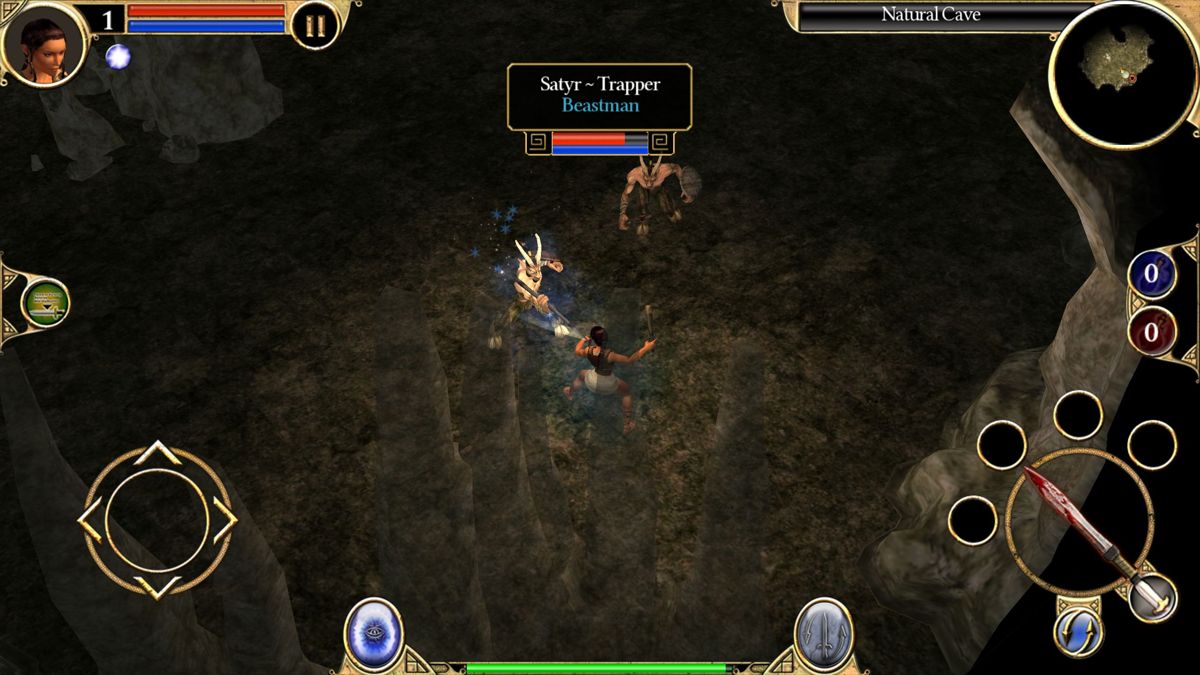 Titan Quest (Android) screenshot: In a cave