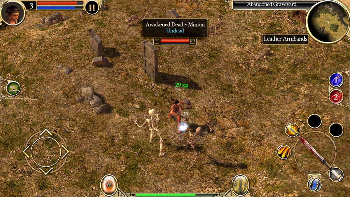 Titan Quest (Android) screenshot: Undead at a cemetery