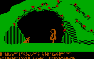Cave Girl Clair (DOS) screenshot: At my cave