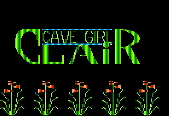 Cave Girl Clair (Apple II) screenshot: Title Screen