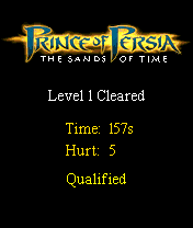 Prince of Persia: The Sands of Time (Symbian) screenshot: Level completed