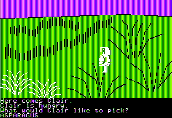 Screenshot of Cave Girl Clair (Apple II, 1984) - MobyGames