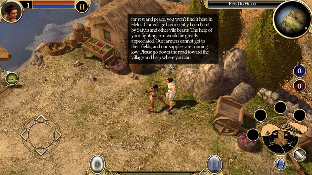 Titan Quest (Android) screenshot: Talking to an NPC