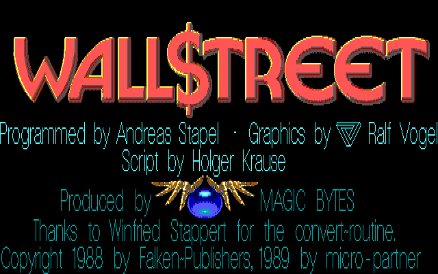 Wall$treet (DOS) screenshot: Loading screen
