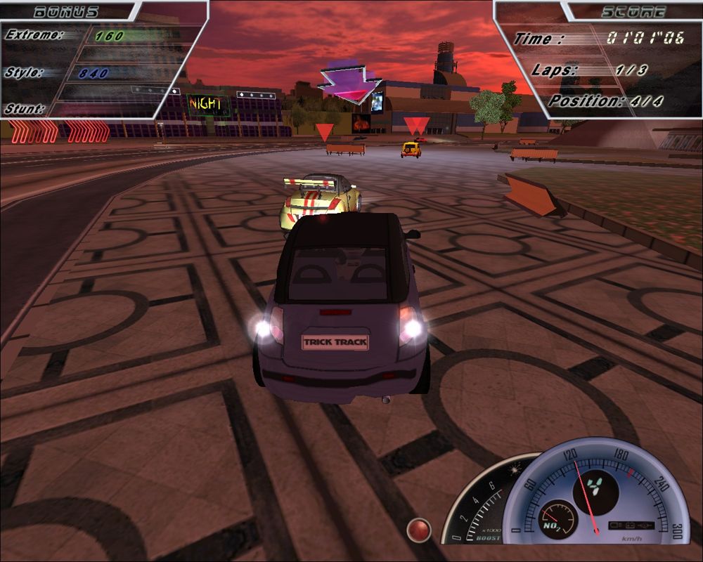 Trick Track (Windows) screenshot: In a tight spot with the other racers