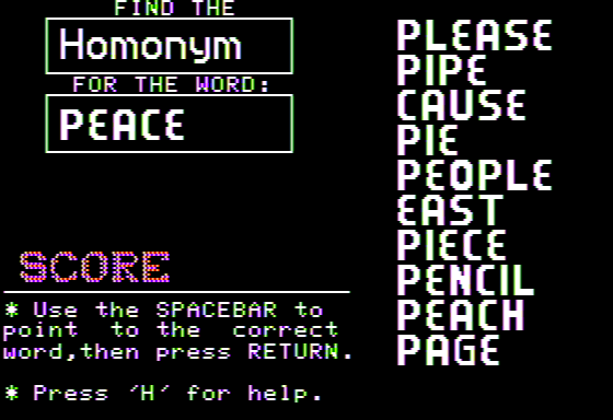 The First Thanksgiving (Apple II) screenshot: Nimble