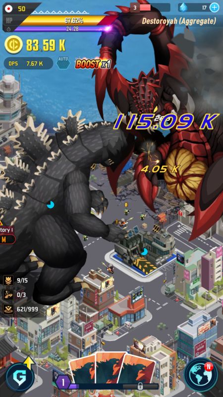 Screenshot of Godzilla: Defense Force (Android, 2019) - MobyGames