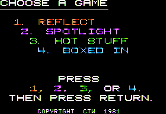 Spotlight (Apple II) screenshot: Title Screen