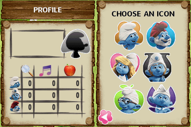 The Smurfs (Nintendo DS) screenshot: Choose an icon