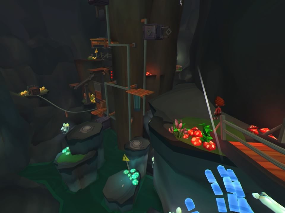 Along Together (PlayStation 4) screenshot: Timing jumps on the underground platforms