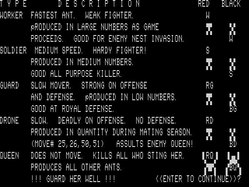 Screenshot of Ants (TRS-80, 1980) - MobyGames