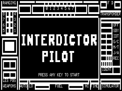 Interdictor Pilot (TRS-80) screenshot: Title Screen