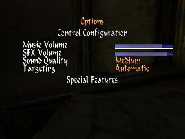 Tomb Raider: Chronicles (Windows) screenshot: Options menu