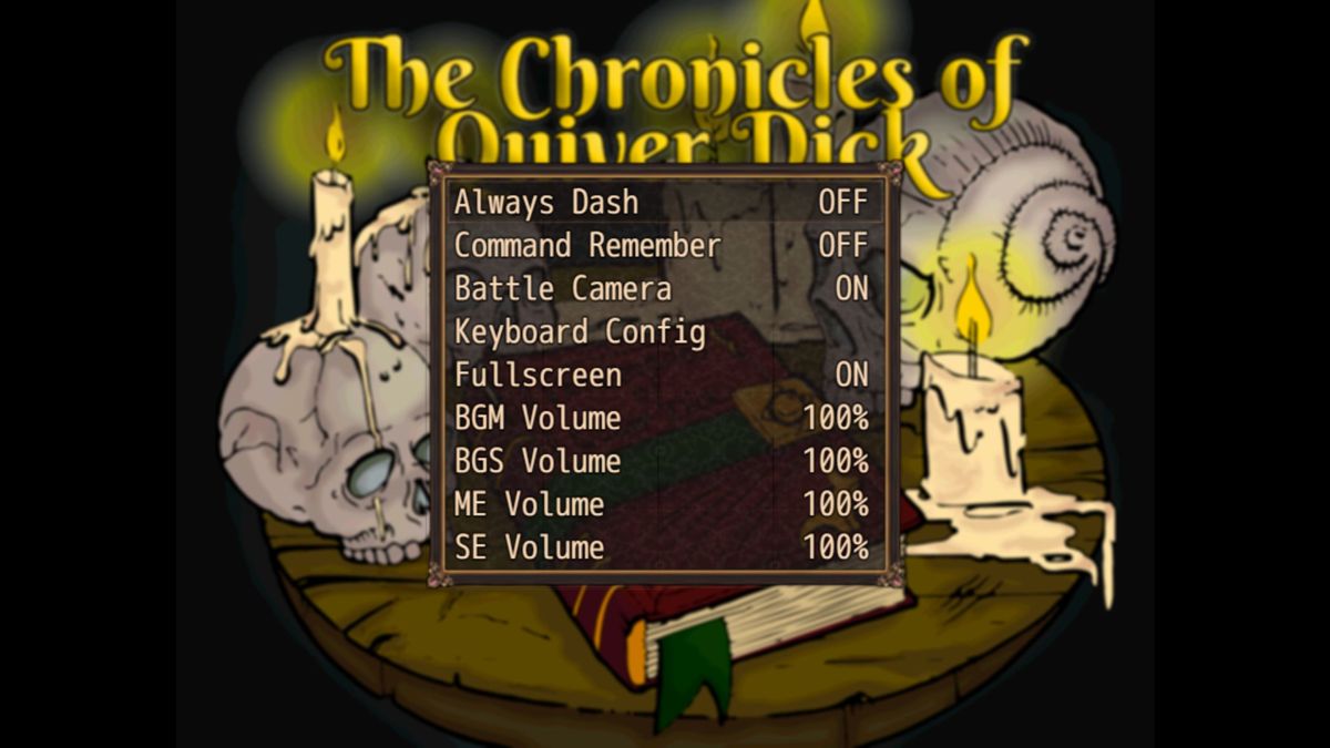 The Chronicles of Quiver Dick (Windows) screenshot: The in-game configuration options