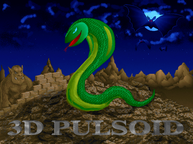 3D Pulsoid (DOS) screenshot: Title screen.