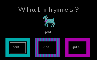 Reading and Me (DOS) screenshot: Phonics - Rhyming Words