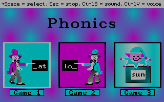 Reading and Me (DOS) screenshot: Phonics