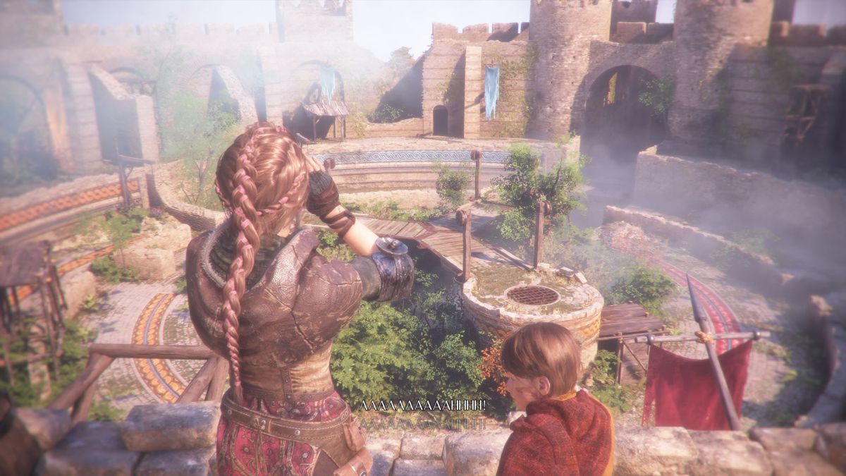 A Plague Tale: Innocence (Windows) screenshot: Back in the castle, even though it is in ruins.