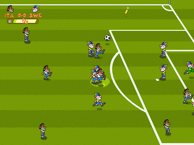 Silly Soccer (Windows) screenshot: Italy vs Sweden