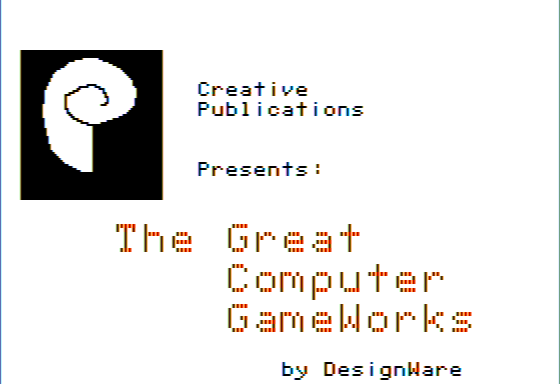 The Great Computer Gameworks (Apple II) screenshot: Title Screen