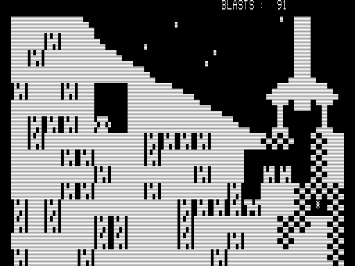 Cavern Quest (TRS-80) screenshot: Excavating Deeper