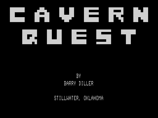 Cavern Quest (TRS-80) screenshot: Title Screen