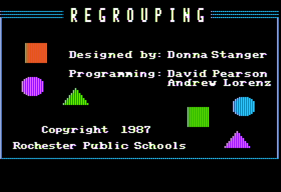 Regrouping (Apple II) screenshot: Title Screen