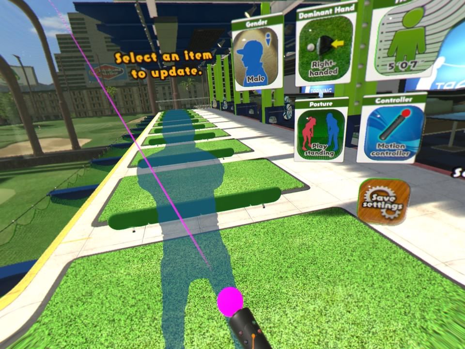 Everybody's Golf VR (PlayStation 4) screenshot: Player setup
