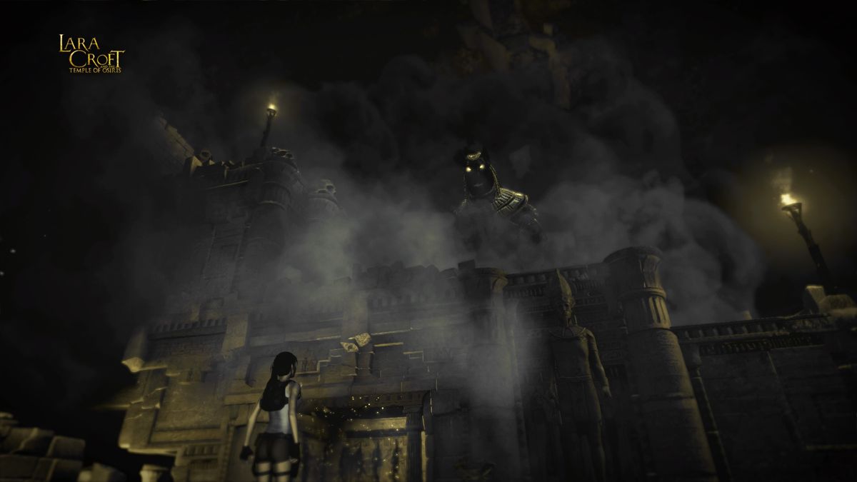 Lara Croft and the Temple of Osiris (PlayStation 4) screenshot: The guardian is angry