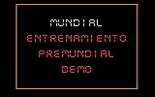Mundial de Fútbol (DOS) screenshot: Main menu (EGA)