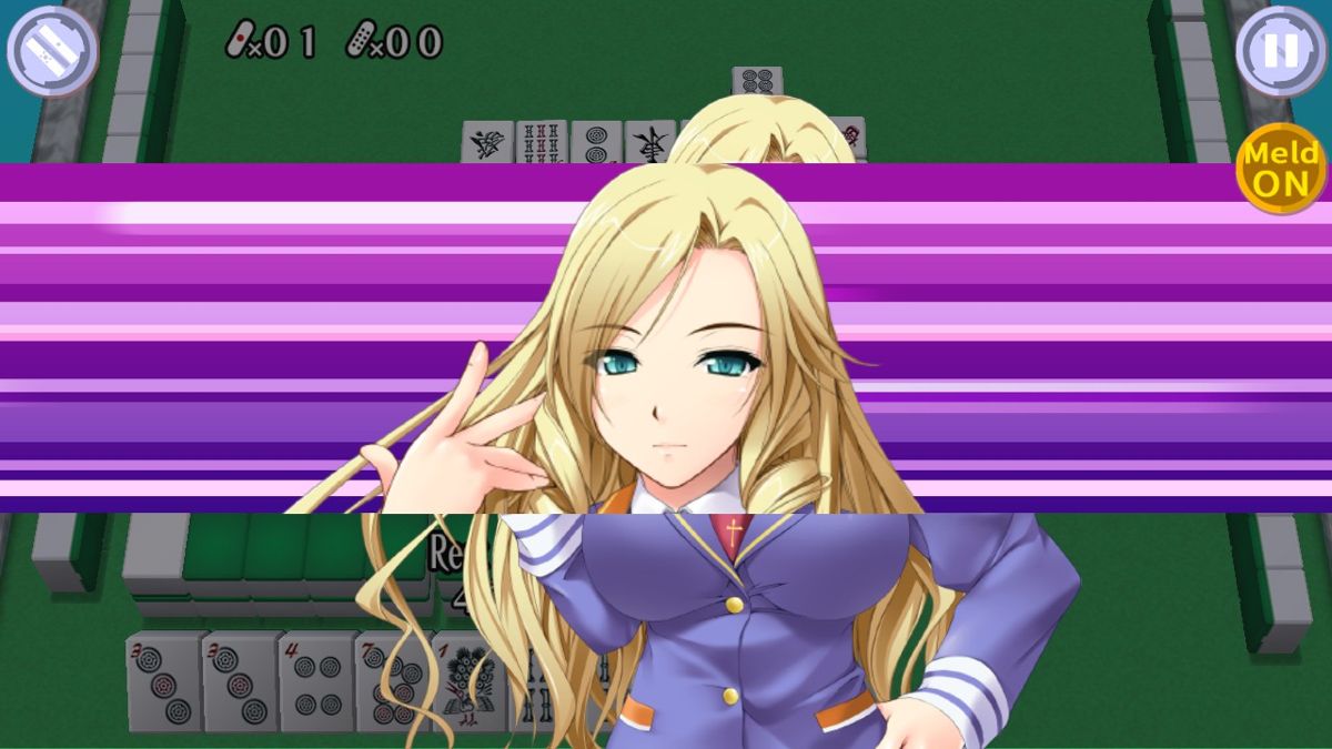 Mahjong Pretty Girls Battle (Windows) screenshot: Dramatic character "attacks"