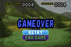 Jurassic Park Institute Tour: Dinosaur Rescue (Game Boy Advance) screenshot: Game over.