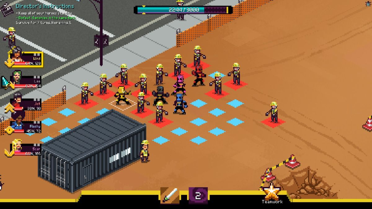 Chroma Squad (Windows) screenshot: Zombie workers