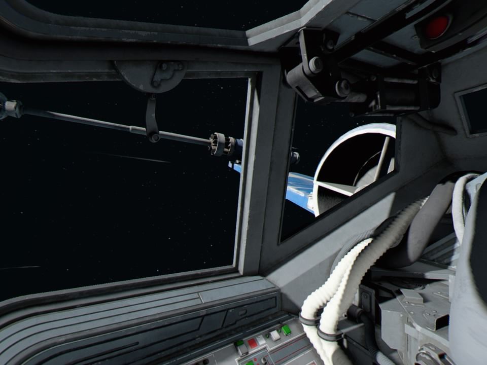 Star Wars: Squadrons (PlayStation 4) screenshot: X-Wing Echo squadron, looking around the cockpit to get the better view of my wings