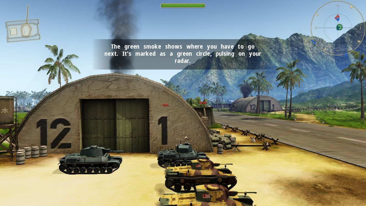 Battle Supremacy (Nintendo Switch) screenshot: Defending a Japanese airfield in a tutorial mission