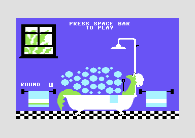 Bubble Burst (Commodore 64) screenshot: Soapie in the Bathtub