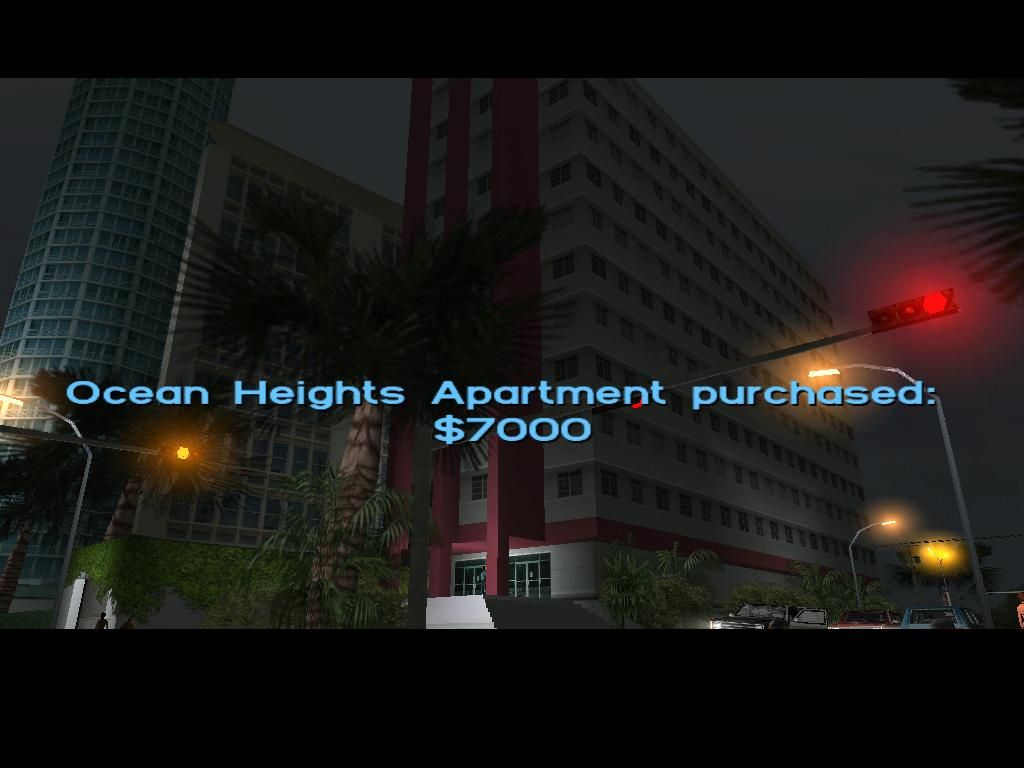 Grand Theft Auto: Vice City (Windows) screenshot: I just bought an apartment. This gives me another place to save my game, and another garage.