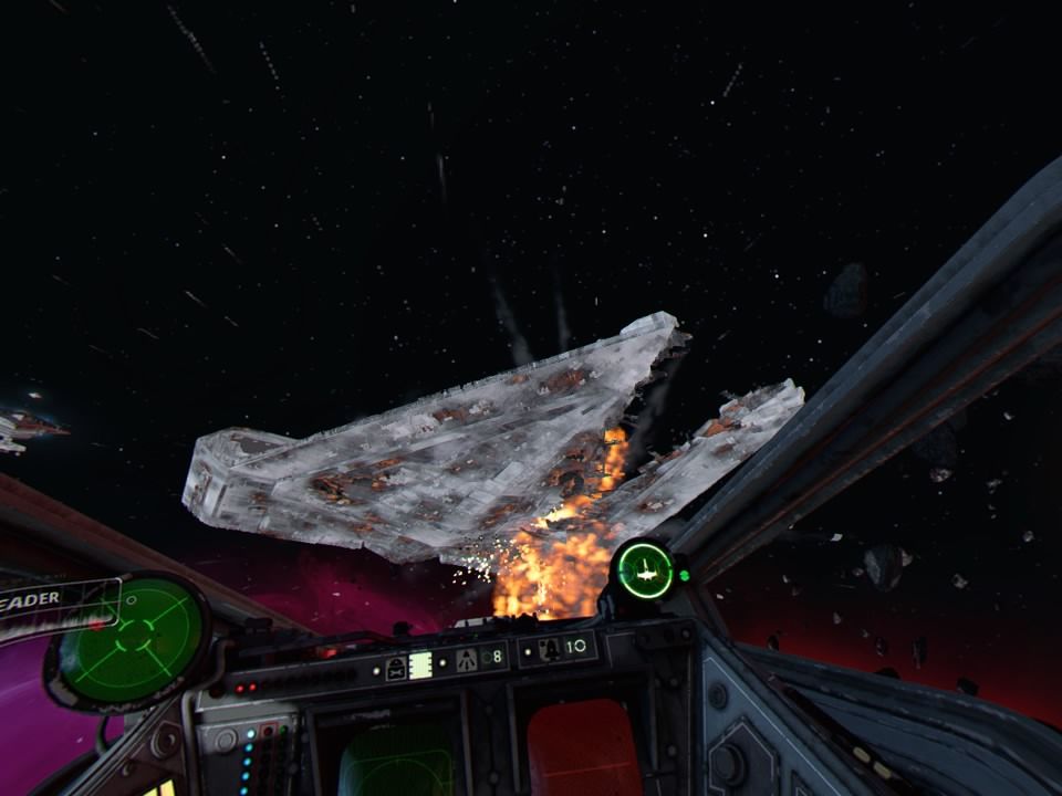 Star Wars: Squadrons (PlayStation 4) screenshot: Destroying an Imperial flagship