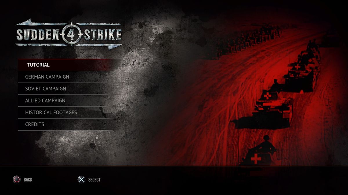 Sudden Strike 4 (PlayStation 4) screenshot: Campaign menu