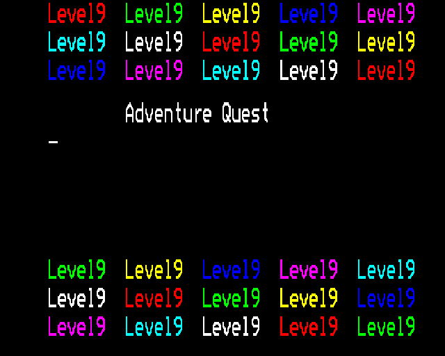 Adventure Quest (BBC Micro) screenshot: Loading screen.