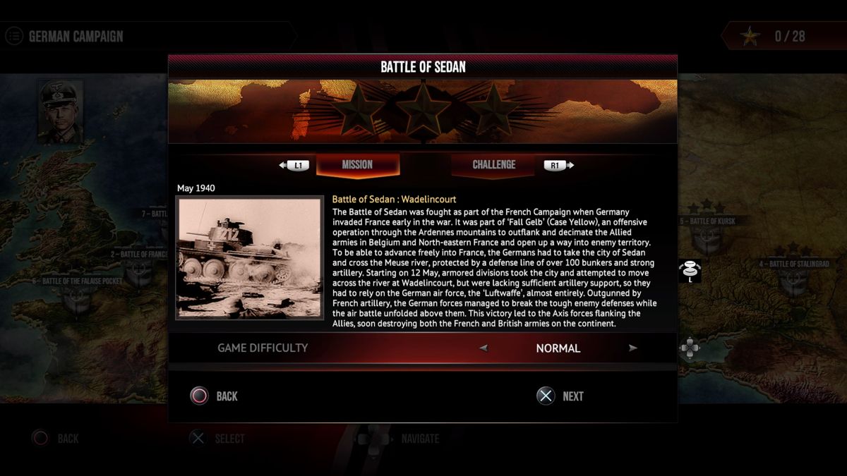 Sudden Strike 4 (PlayStation 4) screenshot: Mission info