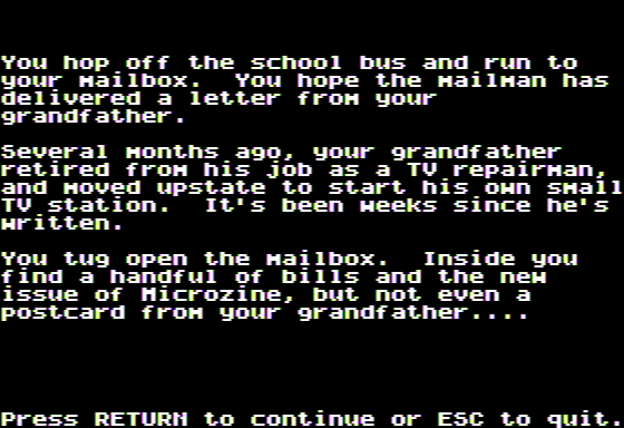 Microzine #22 (Apple II) screenshot: Haunted Channels - Introduction