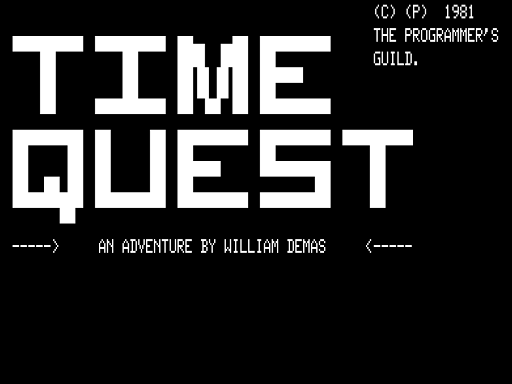 Timequest (TRS-80) screenshot: Title Screen
