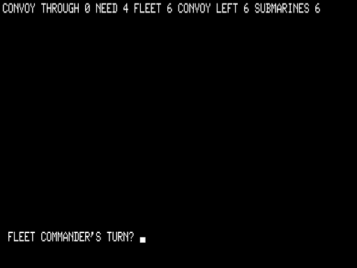 Up Periscope (TRS-80) screenshot: Command menu