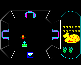 Atic Atac (BBC Micro) screenshot: Killed by the constant swarm of monsters.