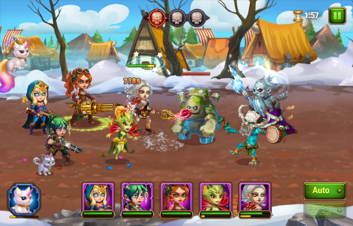 Hero Wars (Browser) screenshot: Winter creatures