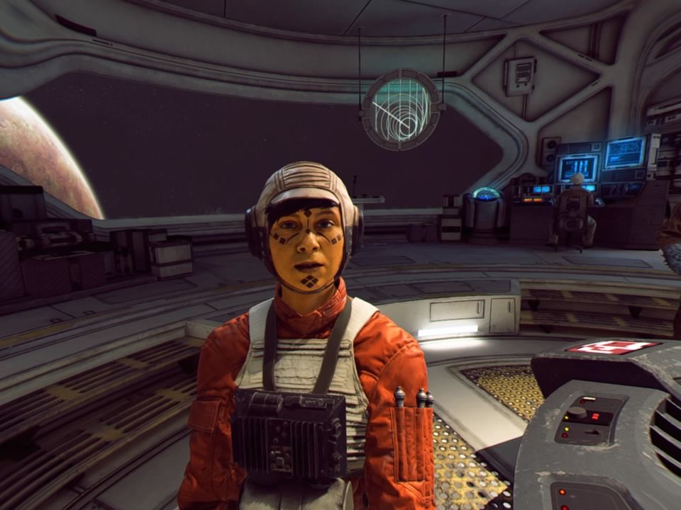 Star Wars: Squadrons (PlayStation 4) screenshot: Talking to the characters around the planning table