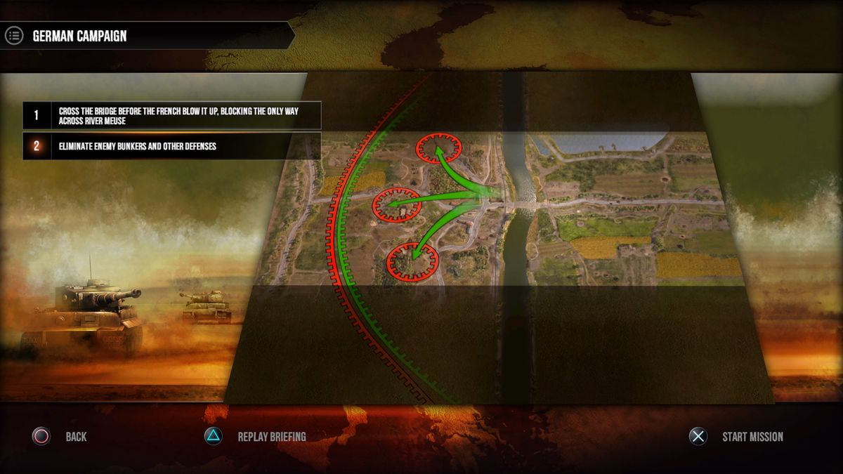 Sudden Strike 4 (PlayStation 4) screenshot: Mission objectives