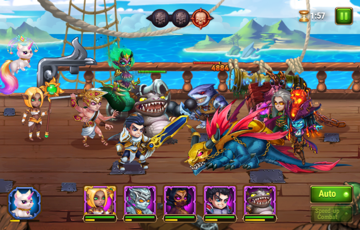 Hero Wars (Browser) screenshot: Sea creatures